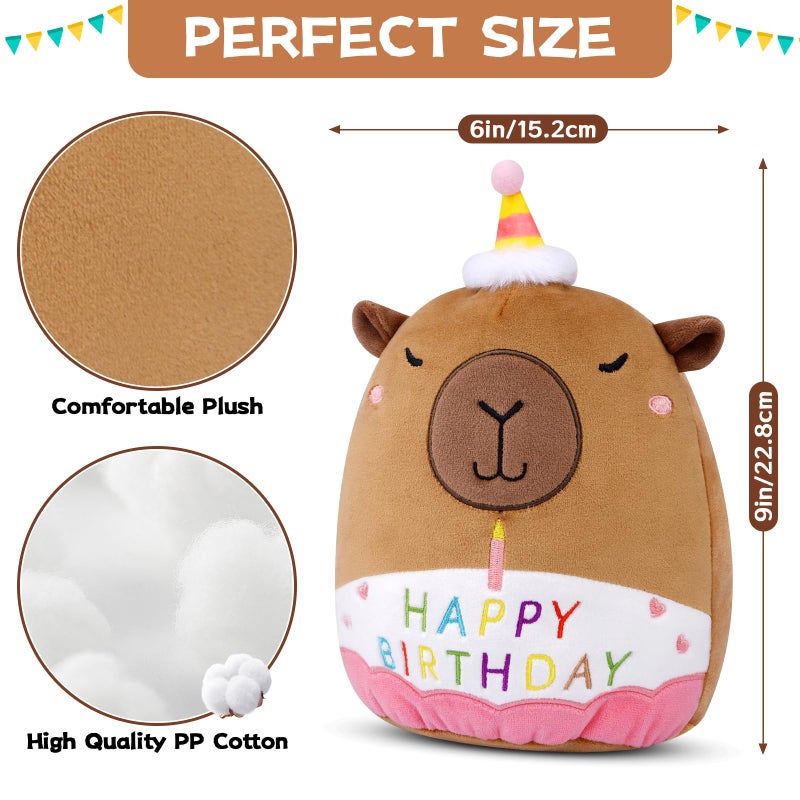 Prewplam Capybara Plush - 8inch Birthday Stuffed Animal Capybara Plush Pillows Toys, Birthday Gifts Party Decoration for Kids Girls & Boys - Image 4