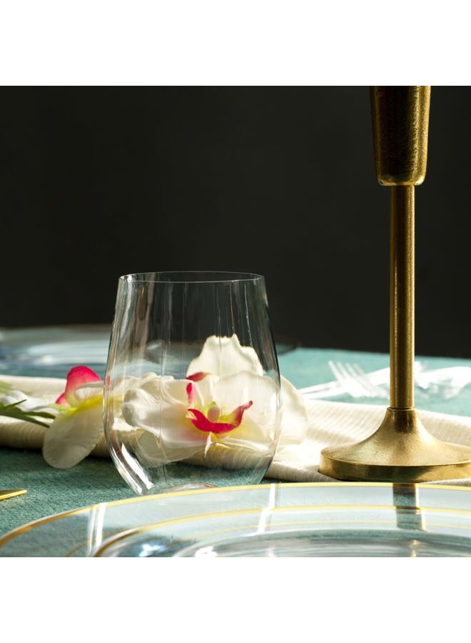 Munfix Plastic Stemless Wine Glasses 48 Pack, Disposable 12 Oz Clear Plastic Wine Cups Shatterproof Recyclable and BPA-Free - Image 3