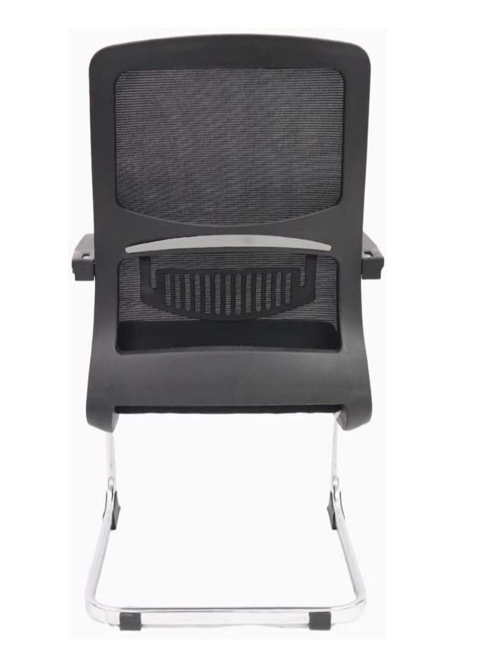 KARNAK Karnak Mesh Guest Chair For Visitors With Mesh Upholstery and Breathable Fabric, Comfortable Mesh Ergonomic Modern Furniture for Visitors Meeting Groups (Black) K-6738  - Image 2