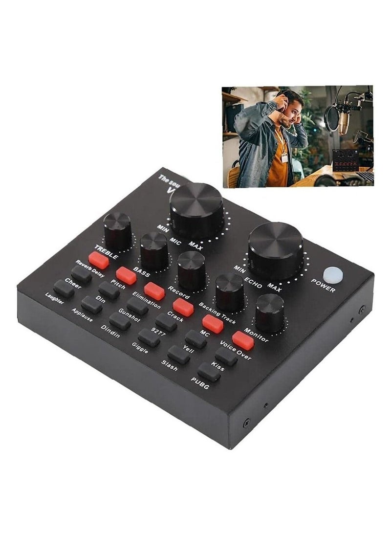 Sound Card V8 USB External Audio Mixer Headset Microphone Webcast Entertainment Streamer - Image 4