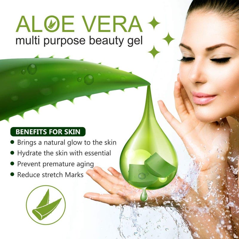 LA Organo LA Organo Pure Aloe Vera Gel From Freshly Cut Aloe Plants for Face Glow Skin Moisturizer and Hair Growth Deeply Hydrating Repairing Daily Moisturizer Aftershave Lotion 120 ml Pack of 3  - Image 2