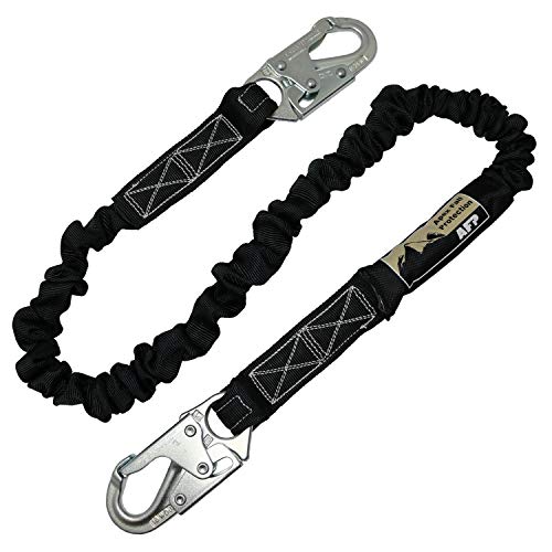 AFP 6 FT Single Leg Internal Shock Absorbing Safety Lanyard with Dual Snap Hooks - Image 1