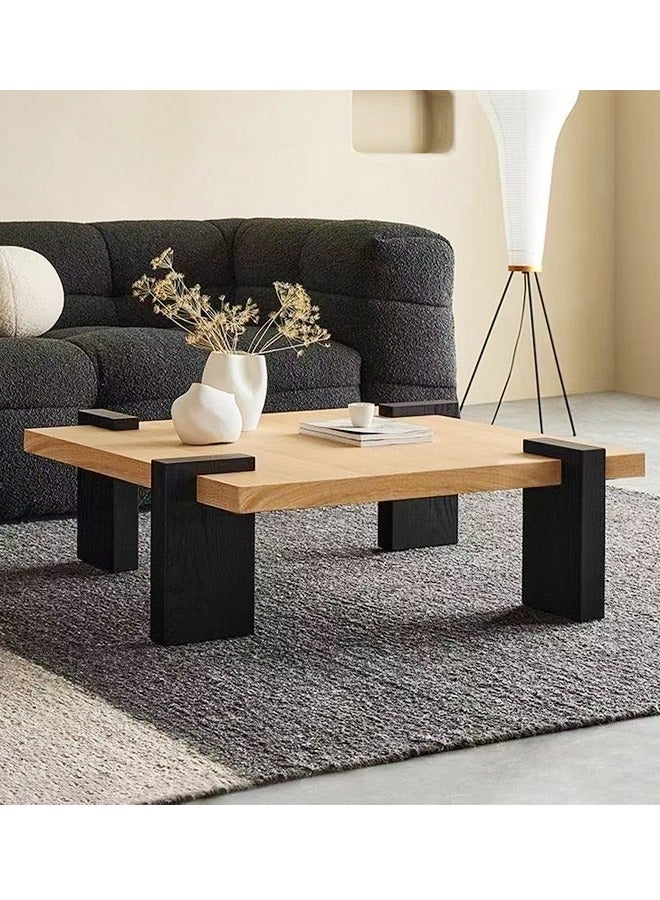 سي آند سي هوم طاولة قهوة متعددة الأغراض بتصميم كلاسيكي من الخشب الصلب، طاولة تقديم متينة ذات سطح مربع، طاولة مركزية لغرفة المعيشة وغرفة النوم وغرفة الانتظار والمكتب المنزلي، 100×100×37 سم - Image 2