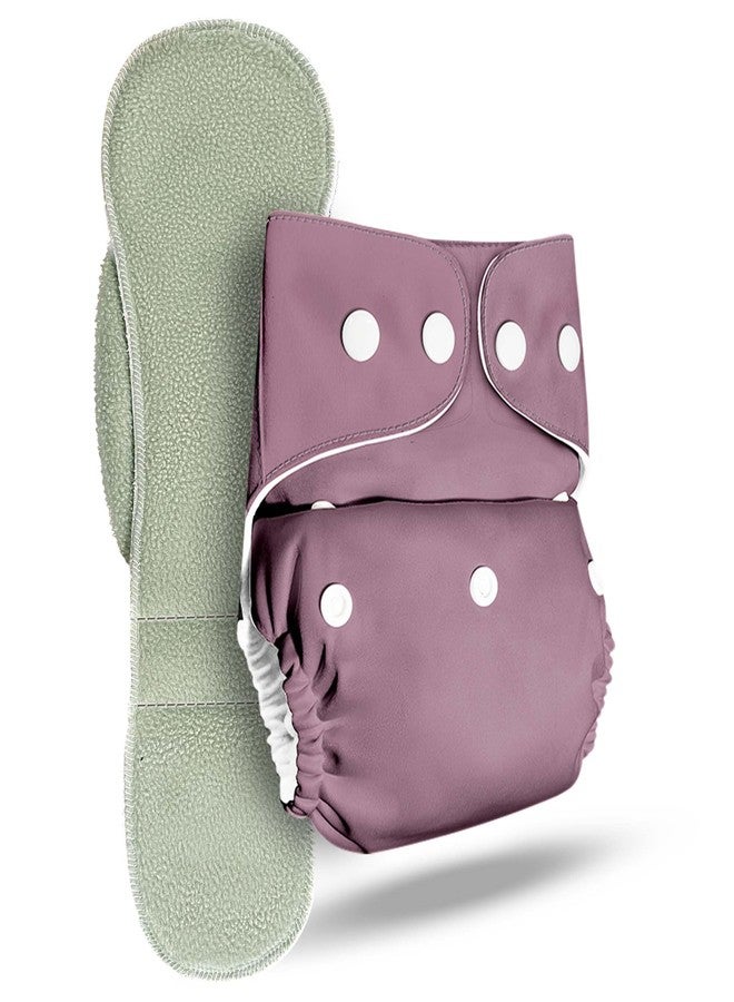 LILTOES Cloth Diapers For New Born Babies 0 to 3 Years | Freesize Adjustable and Reusable | Premium Cloth Nappies Pack of 1 (1 Cloth Diaper + 1 Insert) | (Dusty Rose) - Image 1