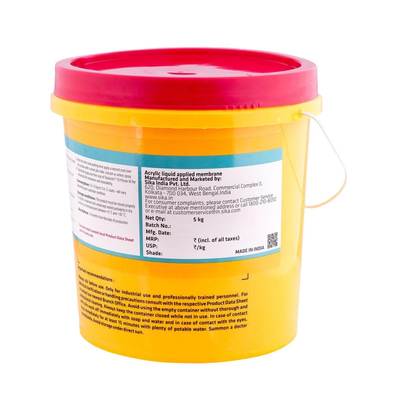 SIKA - Cool Roof - Sikalastic-510 CoolCoat in, White - Acrylic Liquid Applied Membrane for roof Waterproofing Solution - Ready to use - Easy to Apply - Water Based - 5kg - Image 3