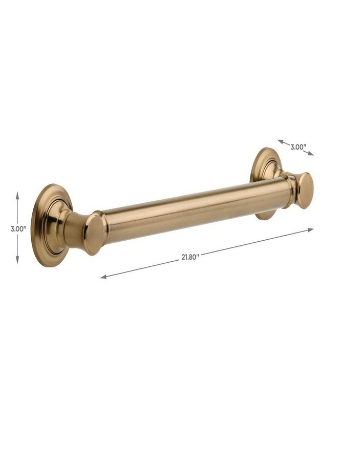 Delta Traditional (1-Pack) 18" Shower Grab Bar Seniors ADA Compliant Champagne Bronze 450 lb Capacity Bathroom Safety Handle for Shower, Bathtub | Wall Mounted Balance Assist, Grip Bar 41618-CZ - Image 3
