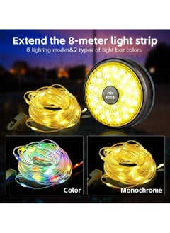 Dominy USB Rechargeable Camping String Light,LED String Lights, 2-in-1 Outdoor Camping Lantern with 8 Lighting Modes USB Rechargeable 1500mAh Battery IP67 Waterproof, Portable Tent Light for Hiking Parties Outdoor Decor (Black 26.2 Feet")  - Image 2
