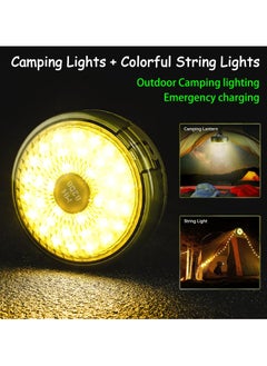 Dominy USB Rechargeable Camping String Light,LED String Lights, 2-in-1 Outdoor Camping Lantern with 8 Lighting Modes USB Rechargeable 1500mAh Battery IP67 Waterproof, Portable Tent Light for Hiking Parties Outdoor Decor (Black 26.2 Feet")  - Image 4