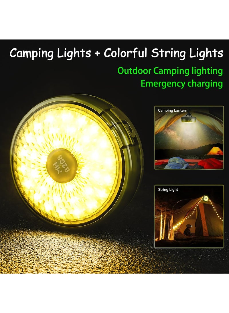 Dominy USB Rechargeable Camping String Light,LED String Lights, 2-in-1 Outdoor Camping Lantern with 8 Lighting Modes USB Rechargeable 1500mAh Battery IP67 Waterproof, Portable Tent Light for Hiking Parties Outdoor Decor (Black 26.2 Feet")  - Image 4