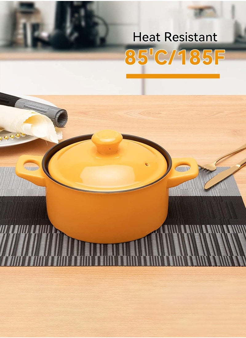 LEOKOR - 6 PCS Bamboo PVC Weave Placemats Non-Slip Table Mats for Kitchen Table 30x45 cm - Image 1