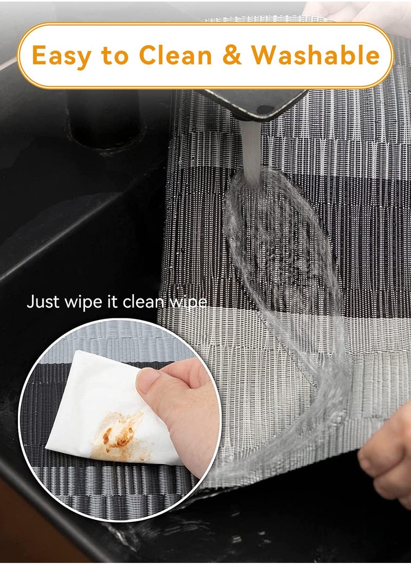 LEOKOR - 6 PCS Bamboo PVC Weave Placemats Non-Slip Table Mats for Kitchen Table 30x45 cm - Image 1