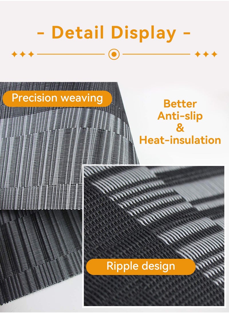 LEOKOR - 6 PCS Bamboo PVC Weave Placemats Non-Slip Table Mats for Kitchen Table 30x45 cm - Image 1