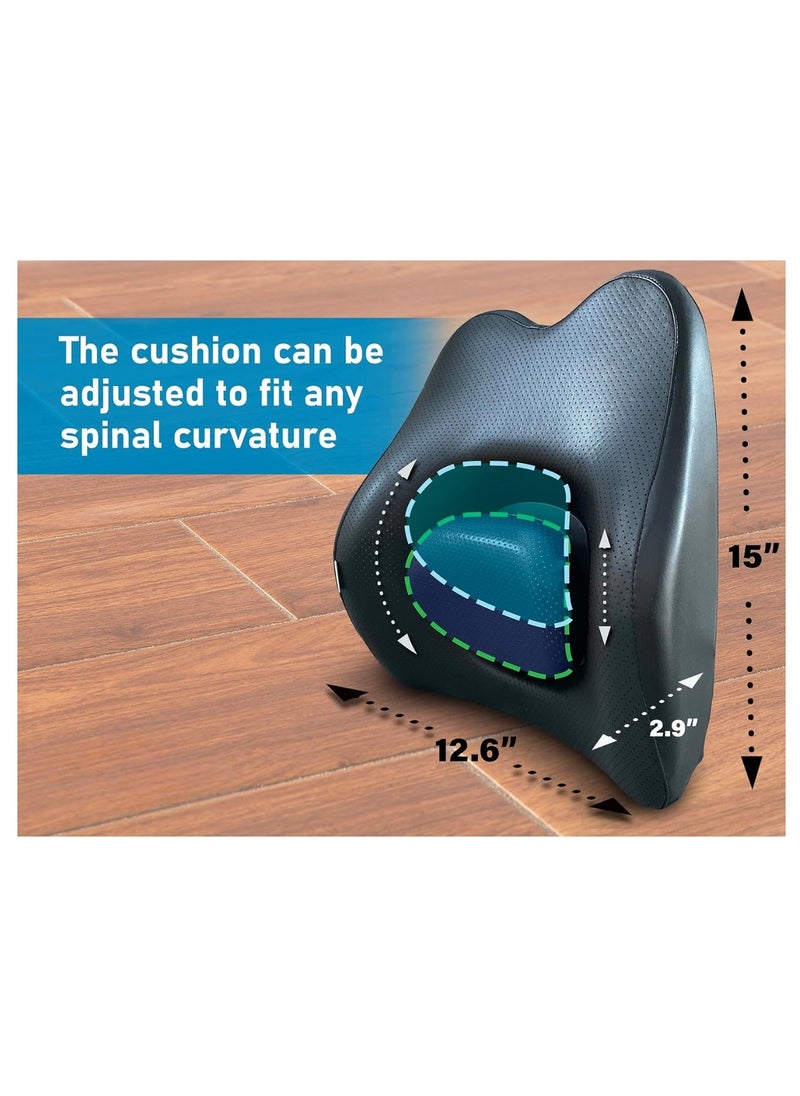 Generic - Lumbar Support Memory Foam Cushion, Pillow for Back Pain Relief  Ergonomic Design Improve Sitting Posture for Office and Gaming Chair, Car, Recliner, Couch Back Rest for Car Seat, Office Chair - Image 1