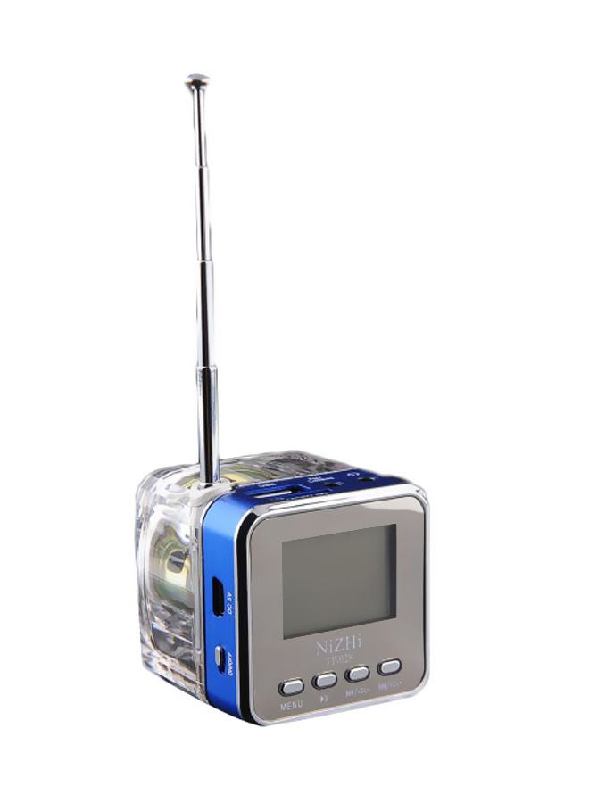 NIBEMINENT Portable Mini MP3 Player With Antenna 31561 Blue/Silver - Image 1