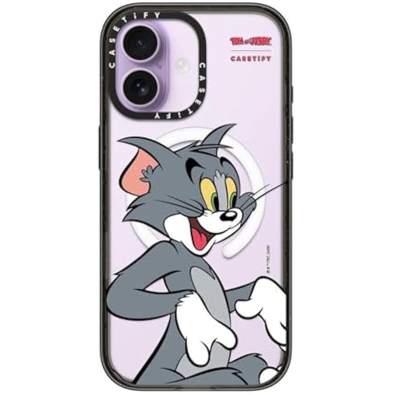 Casetify Impact iPhone 17 Case 【Tom and Jerry Colab/Slim/Compatible with Magsafe / 8.2 ft. 4X Military Grade Drop Protection】 - Tom Character - Clear Black - Image 2