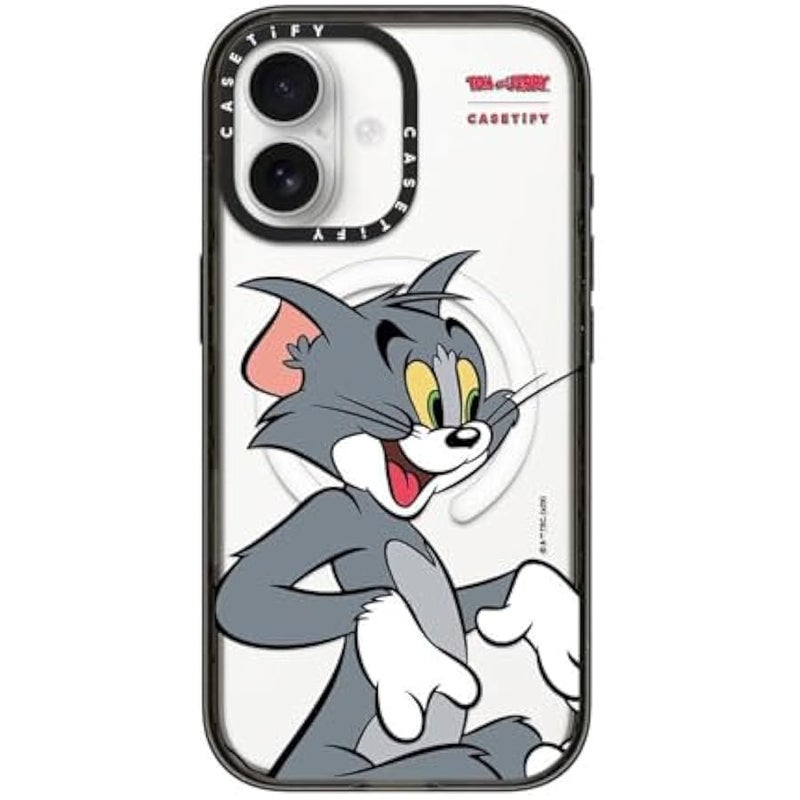 Casetify Impact iPhone 17 Case 【Tom and Jerry Colab/Slim/Compatible with Magsafe / 8.2 ft. 4X Military Grade Drop Protection】 - Tom Character - Clear Black - Image 1