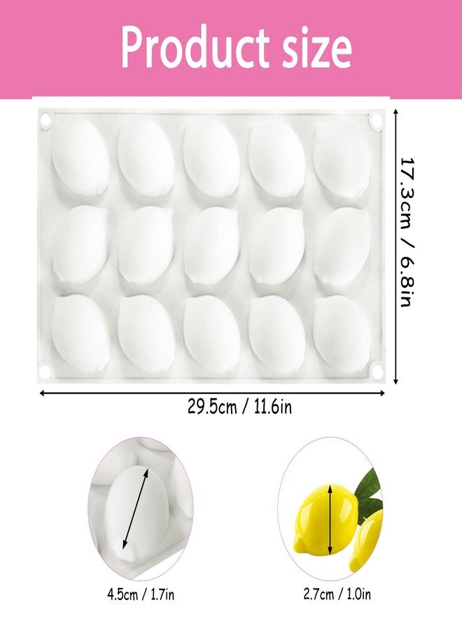 Fchil Silicone Lemon Mold, 15-Cavity Fruit Shape Baking Tray for Desserts, White - Image 2