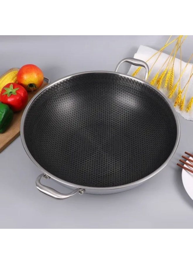35 cm Jumbo Stainless Steel Deep Cooking Pan & Wok with Nano Technology & Dual Handles - Image 4