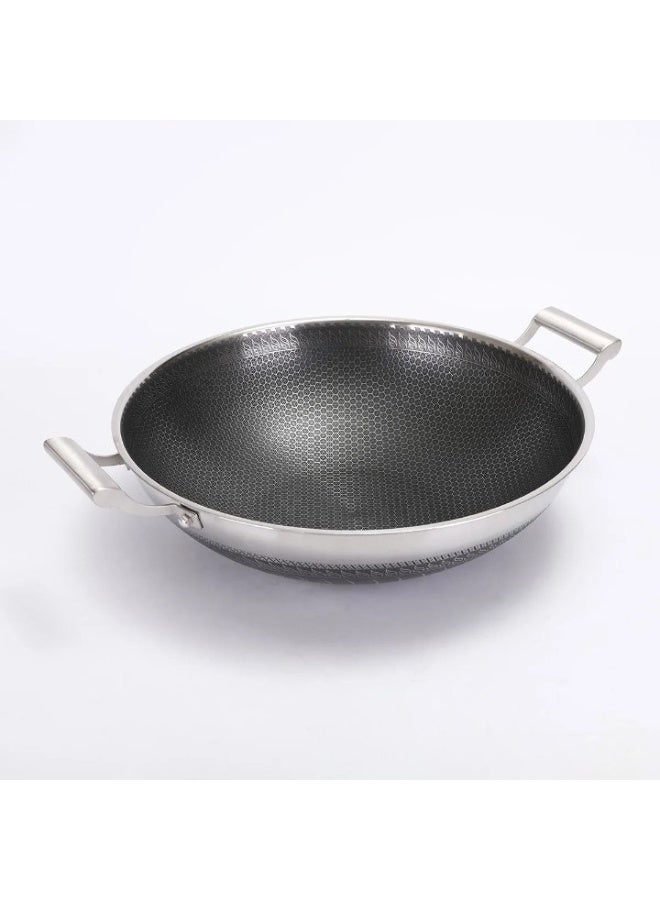 35 cm Jumbo Stainless Steel Deep Cooking Pan & Wok with Nano Technology & Dual Handles - Image 1