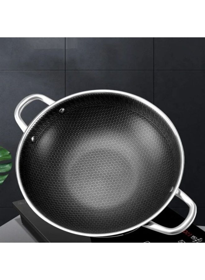 35 cm Jumbo Stainless Steel Deep Cooking Pan & Wok with Nano Technology & Dual Handles - Image 3