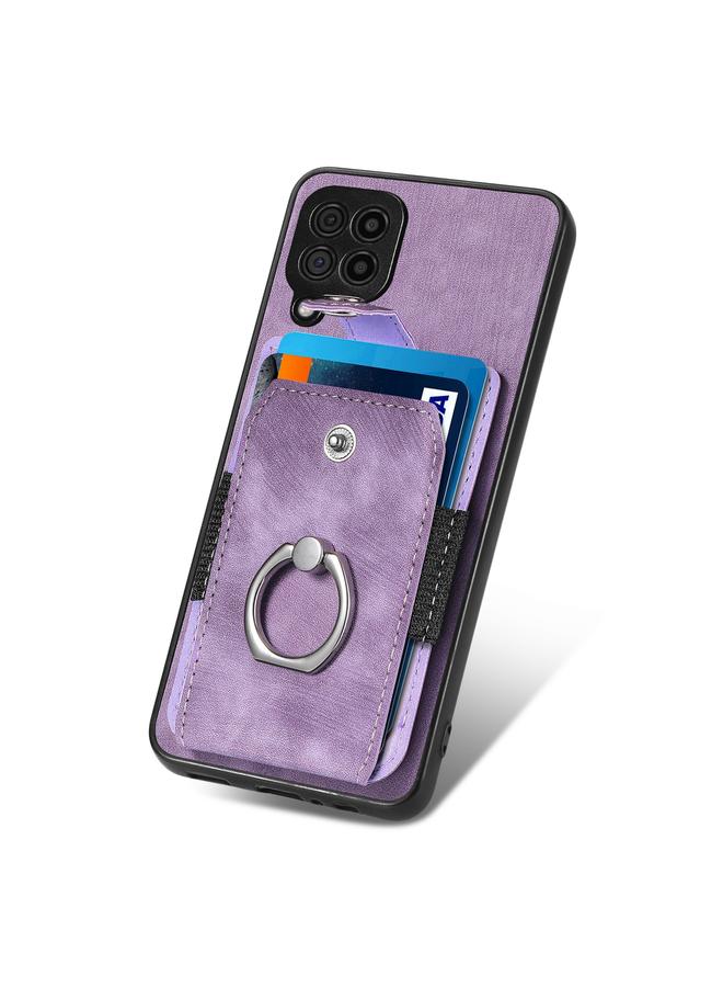 اس-توب جراب لهاتف Samsung Galaxy A22 4G بتصميم كلاسيكي مع حلقة للبطاقات وملمس ناعم - Image 2