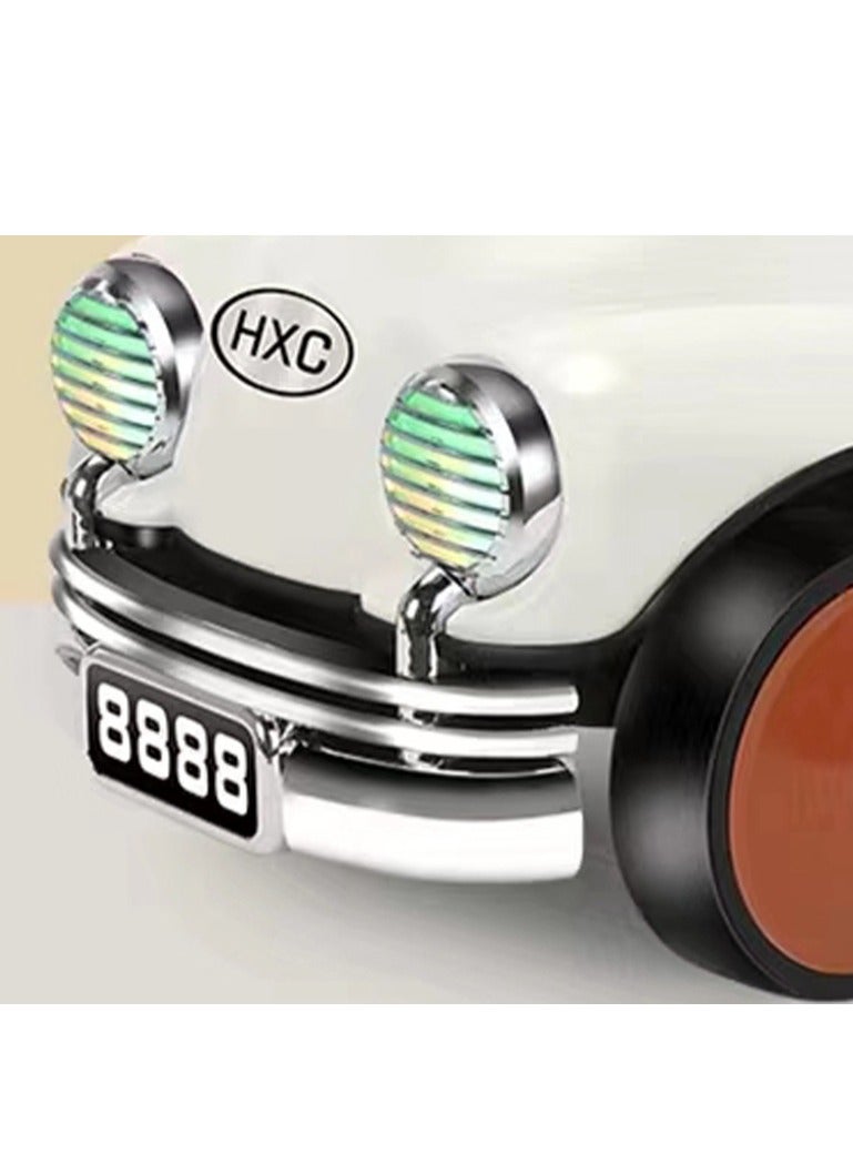 Factory Price Kiara Kids Balancing Ride-On Vintage Car with Steering Wheels - White and Black - Image 2