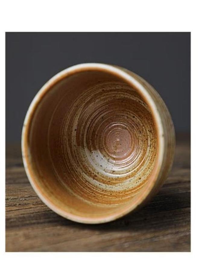 Generic Retro Ceramic Cup Hand Painted Glazed Coffee Cups Ceramic Tea Cups Latte Coffee Cup Handmade Ceramic Coffee Cups Retro Tea Cup 200ml Ceramic Cup Yellow  - Image 3
