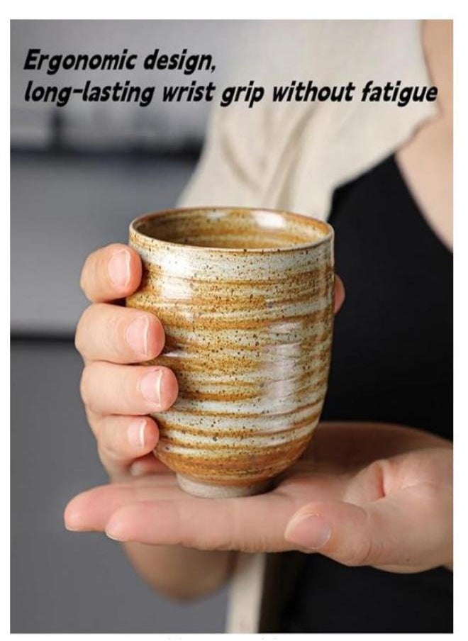 Generic Retro Ceramic Cup Hand Painted Glazed Coffee Cups Ceramic Tea Cups Latte Coffee Cup Handmade Ceramic Coffee Cups Retro Tea Cup 200ml Ceramic Cup Yellow  - Image 5