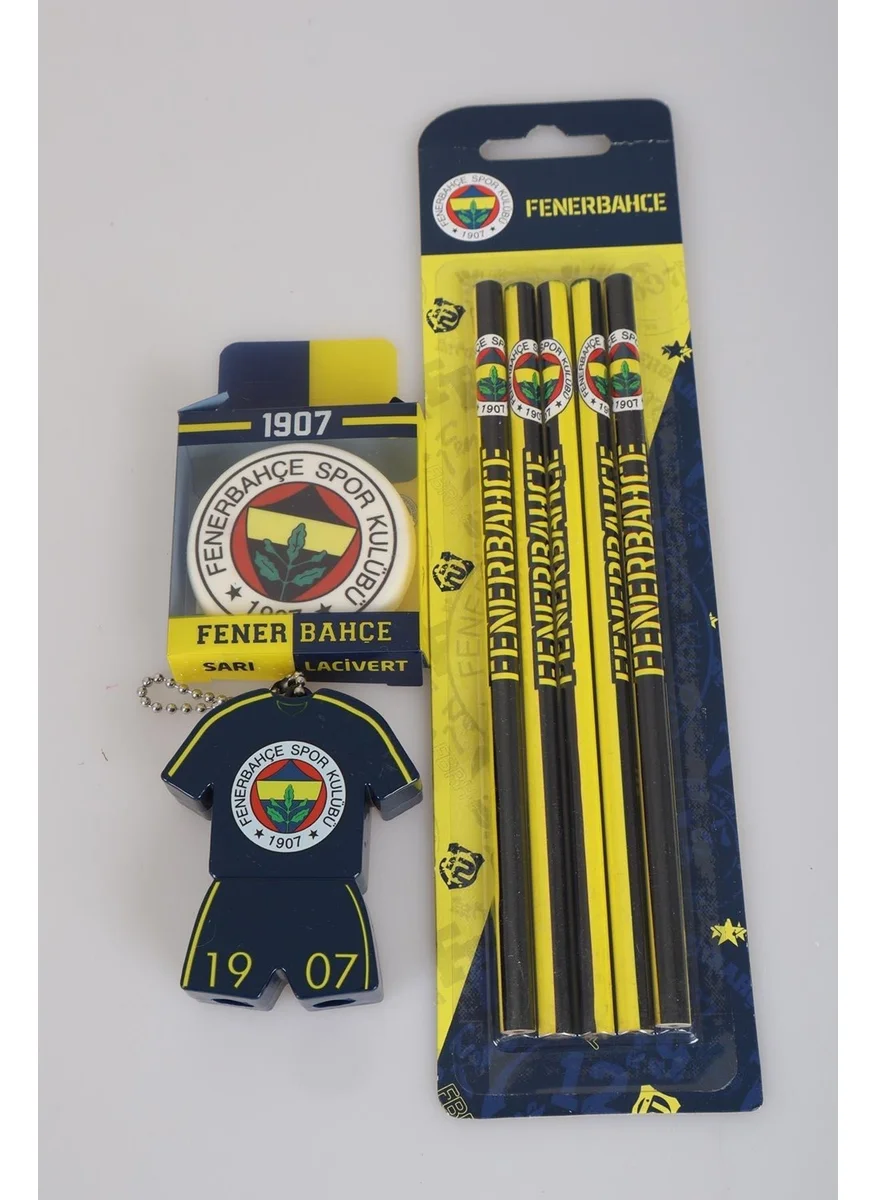 Fenerbahçe LICENSED 5-PACK PENCILS, ERASERS AND JERSEY DESIGN PENENCHARCHERS SET