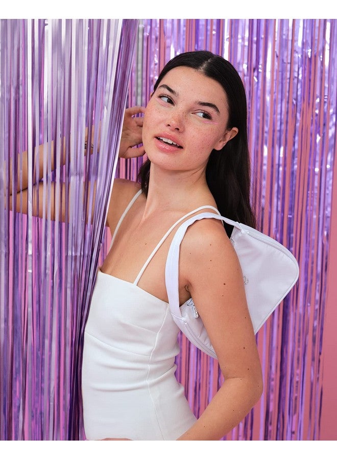 XO Party Decorations Matte Purple Fringe Foil Curtain Set Of 2 Bachelorette Bridal Shower Backdrop Wedding Birthday Photo Booth - Image 5