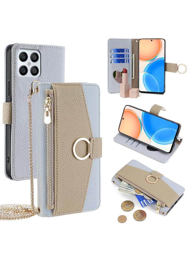 اس-توب جراب هاتف Honor X30i / X8 Crossbody مصنوع من الجلد بنسيج الليتشي - Image 1