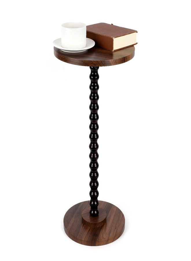 Penitue Small Round Side Coffee Table, Sturdy Wooden Round End Drink Tables Vintage Small Spaces, Pedestal Nightstand for Living Room Bedroom Office Corner & Entryway - Image 1