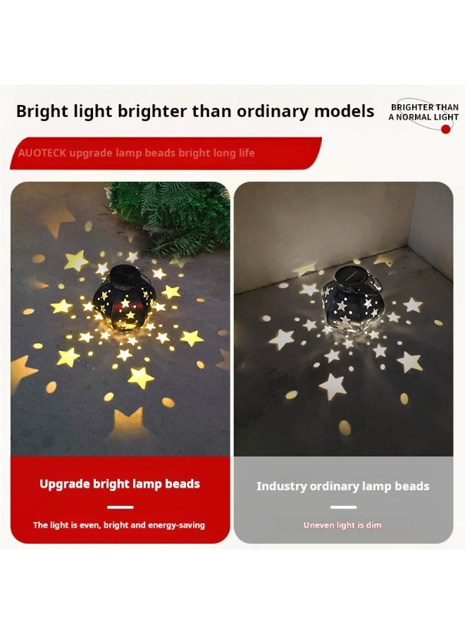 هاهاهاي فانوس شمسي LED للحديقة، إضاءة ديكور خارجية، مقاوم للماء، مصباح نجمة بإضاءة إسقاط، تشغيل تلقائي 8-10 ساعات، مصباح معلق للفناء والشرفة والحديقة - Image 3