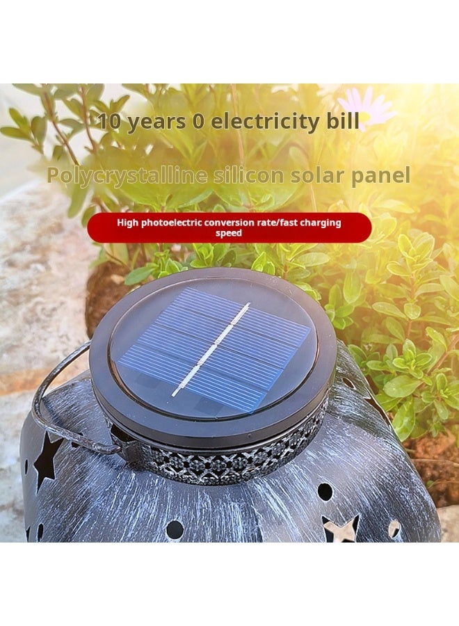 هاهاهاي فانوس شمسي LED للحديقة، إضاءة ديكور خارجية، مقاوم للماء، مصباح نجمة بإضاءة إسقاط، تشغيل تلقائي 8-10 ساعات، مصباح معلق للفناء والشرفة والحديقة - Image 4