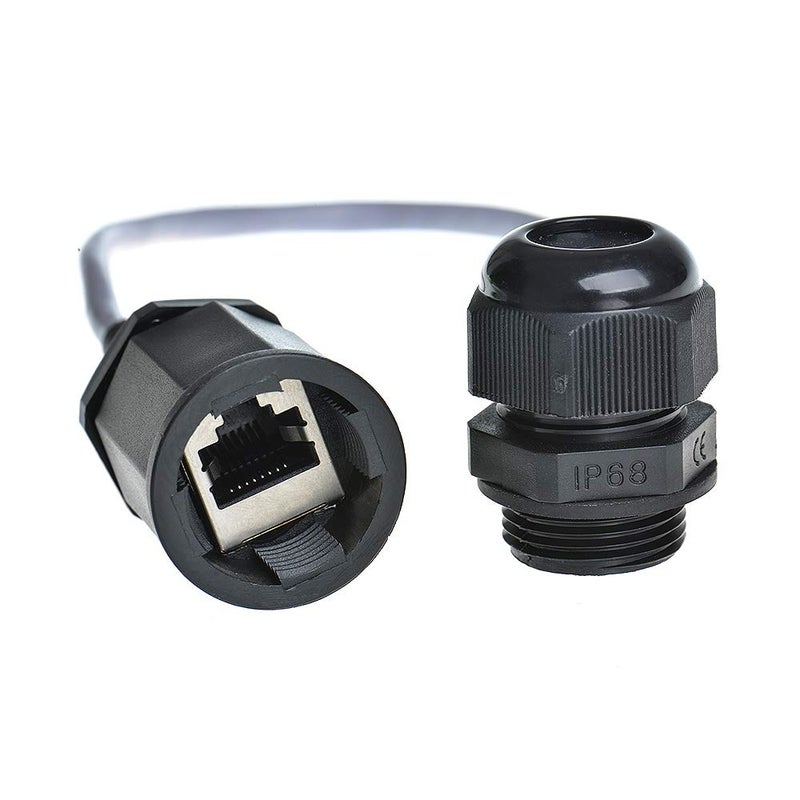 ANMBEST 5PCS M20 RJ45 Waterproof Cat5 8P8C Connector IP67 Ethernet LAN Cable Connector Double Head with Cat5 Network Cable Outdoor LAN Coupler Adapter Male to Female - Image 3