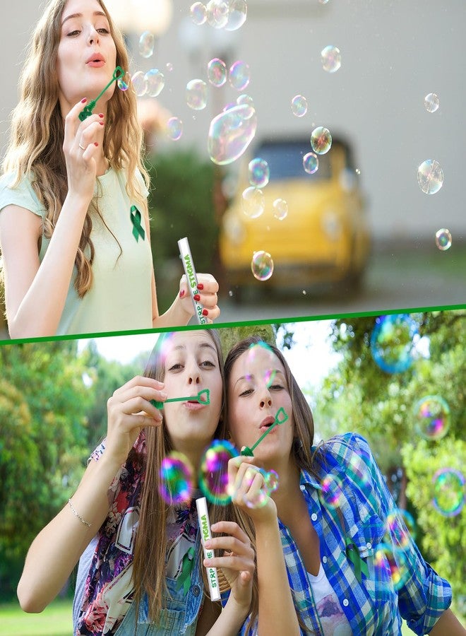 مجموعة ميني إنفلات من 150 أنبوب فقاعات للتوعية بالصحة النفسية، مثالية كهدايا لحفلات التوعية بالصحة النفسية، مع عصي فقاعات خضراء مزينة بشرائط وعبارات إيجابية، ضمن تشكيلة واسعة من لوازم التوعية بالصحة. - Image 4