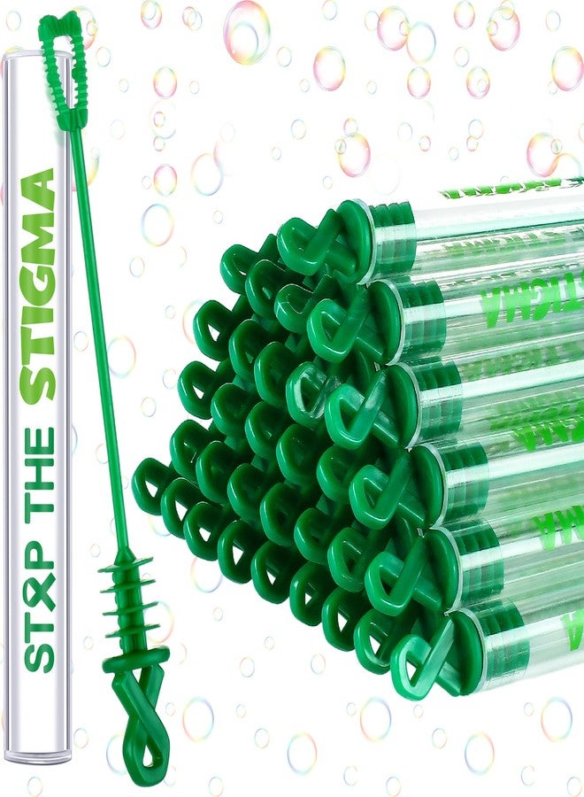 مجموعة ميني إنفلات من 150 أنبوب فقاعات للتوعية بالصحة النفسية، مثالية كهدايا لحفلات التوعية بالصحة النفسية، مع عصي فقاعات خضراء مزينة بشرائط وعبارات إيجابية، ضمن تشكيلة واسعة من لوازم التوعية بالصحة. - Image 1