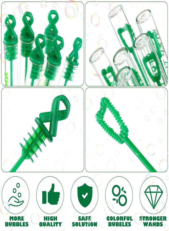 مجموعة ميني إنفلات من 150 أنبوب فقاعات للتوعية بالصحة النفسية، مثالية كهدايا لحفلات التوعية بالصحة النفسية، مع عصي فقاعات خضراء مزينة بشرائط وعبارات إيجابية، ضمن تشكيلة واسعة من لوازم التوعية بالصحة. - Image 3