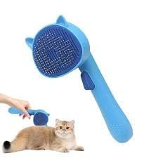 KPS Cat Pattern Pet Fur Remover | Pet Hair Comb | Cat Grooming Brush | Self Cleaning Slicker Brush | Shedding Brush | Cleaner Loose Fur/Dirt/Dandruff | Pet Massaging Tool (Pack of 1,Multicolor) - Image 2