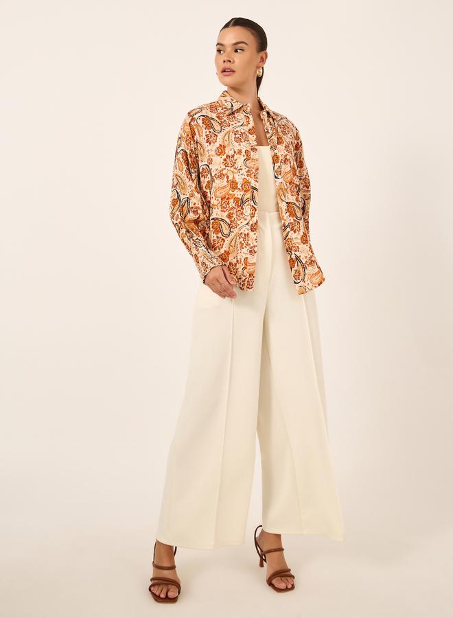 Styli Paisley Printed Cuffed Sleeves Regular Fit Shirt - Image 2