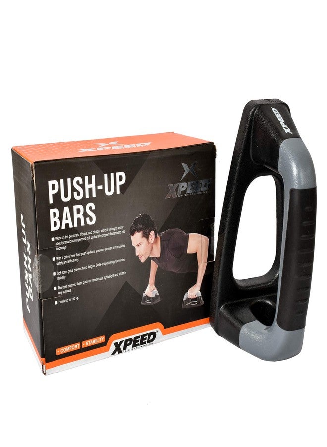 xpeed Plastic Push-Up Bar, 4-inch Height Black & Gray - Image 4