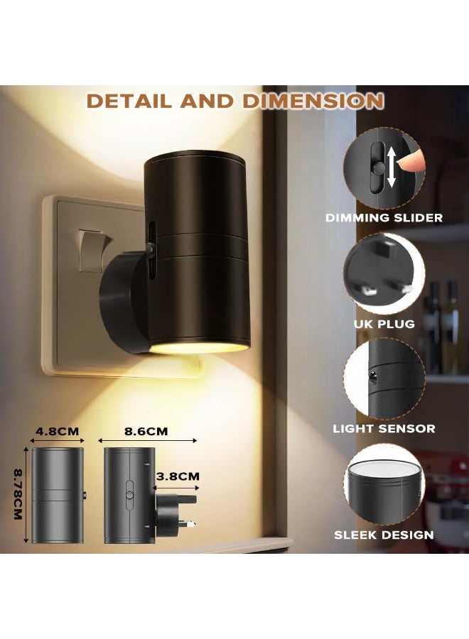 GNAFOTU Night Light, Night Lights Plug into Wall, Modern Lights with Dusk to Dawn Light Sensor, Soft White 3000K, Adjustable Brightness 0-100LM, for Hallway Bedroom Stairway Children's Room (1 Pack) - Image 4