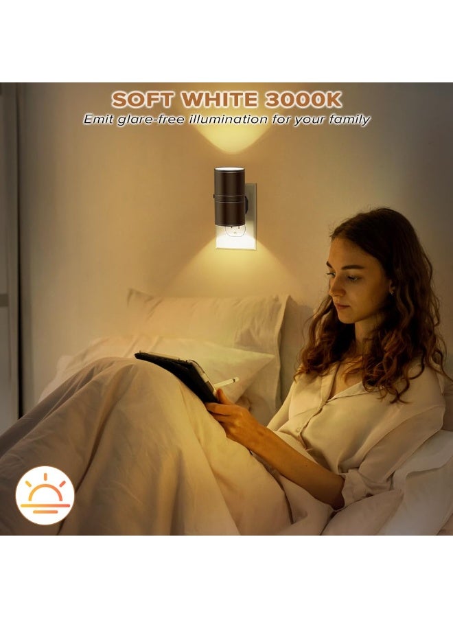 GNAFOTU Night Light, Night Lights Plug into Wall, Modern Lights with Dusk to Dawn Light Sensor, Soft White 3000K, Adjustable Brightness 0-100LM, for Hallway Bedroom Stairway Children's Room (1 Pack) - Image 5