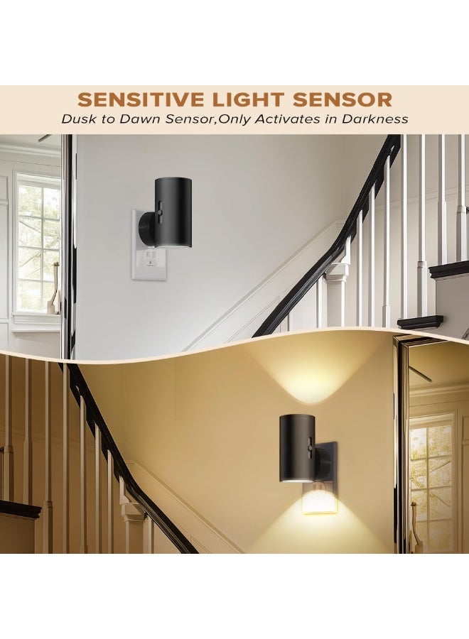 GNAFOTU Night Light, Night Lights Plug into Wall, Modern Lights with Dusk to Dawn Light Sensor, Soft White 3000K, Adjustable Brightness 0-100LM, for Hallway Bedroom Stairway Children's Room (1 Pack) - Image 2