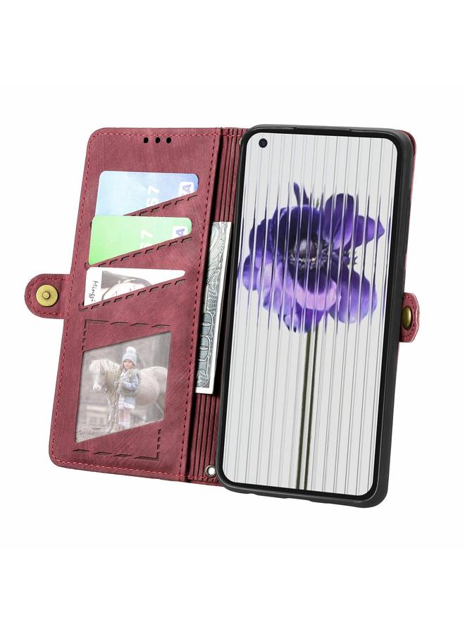 اس-توب جراب هاتف Case For Nothing Phone 2 بتصميم هندسي وسحاب ومشبك جانبي من الجلد - Image 3