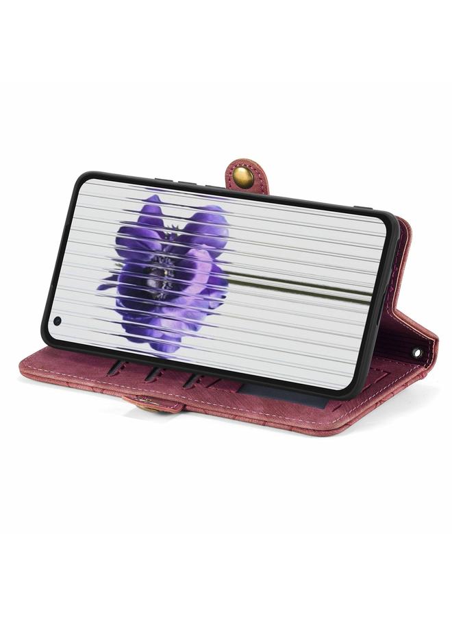 اس-توب جراب هاتف Case For Nothing Phone 2 بتصميم هندسي وسحاب ومشبك جانبي من الجلد - Image 4