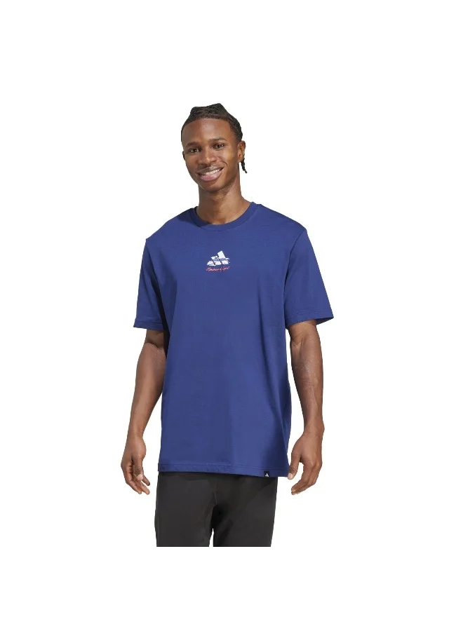 Adidas Adidas M Gallery T Blue Graphic Tee (Short Sleeve) T-Shirts For Men