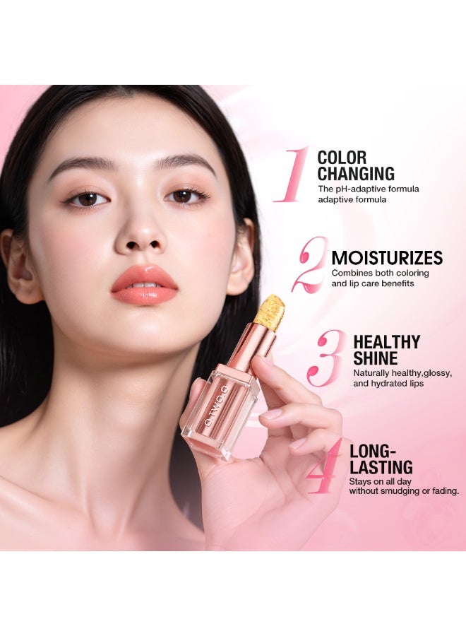 OTWOO O.TWO.O Haute Gold Foil Thermochromic Lipstick – Color-Changing Moisturizing Lip Balm (#02, MOONLIGHT) - Image 4