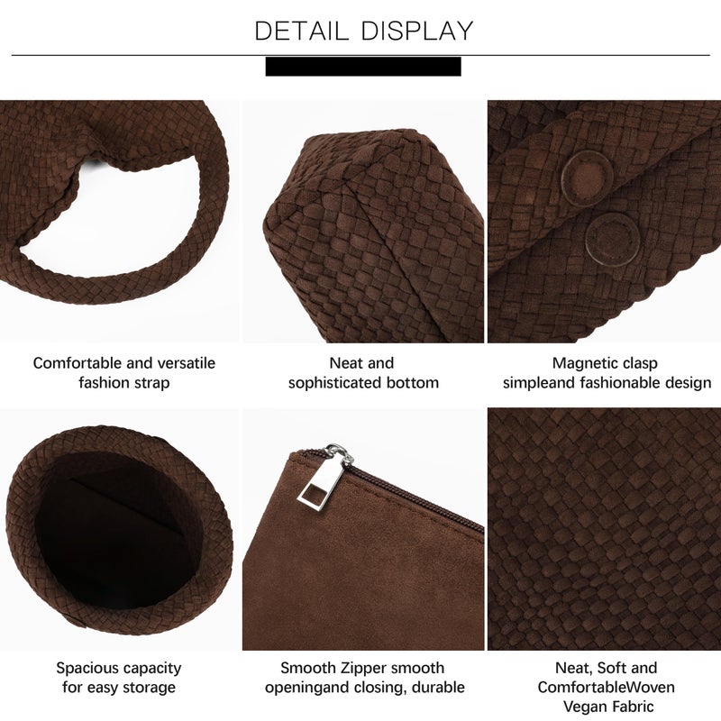 Queenoris Fashion Hobo Bags for Women Top-handle Shoulder Bag Vegan Leather Purses Soft Summer Tote Bag - Image 5