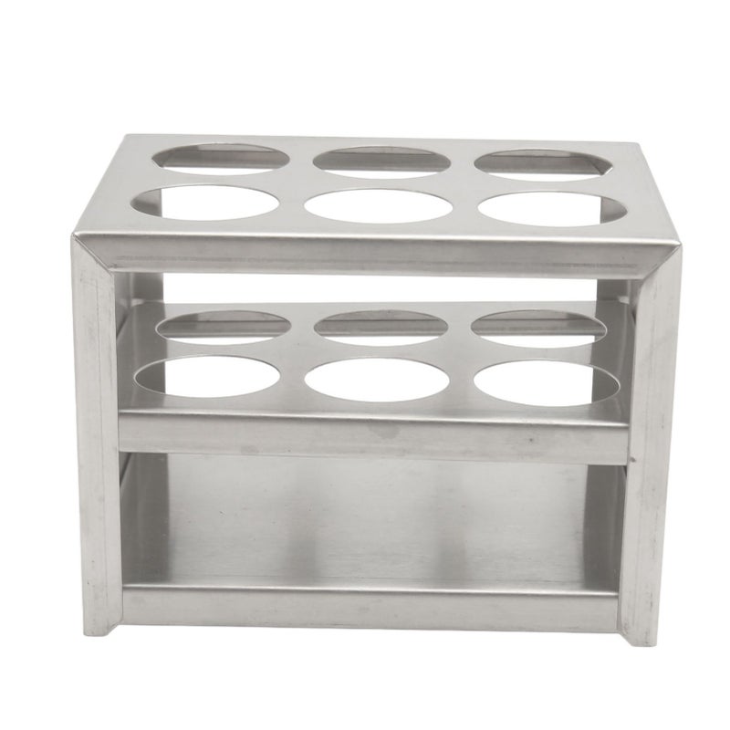 Metal Test Tube Rack 6 Holes 1.18in Strong 3 Tiers Stainless Steel Centrifuge Tube Holder for Laboratory School - Image 1
